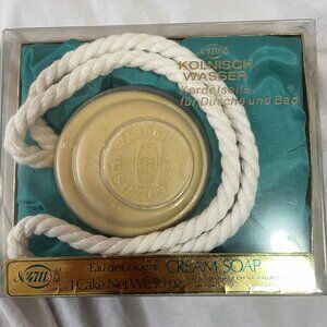 NOS Vtg Kolnisch Wasser Soap on a Rope 5.3 oz Cream Cake # 4711 Made in Germany